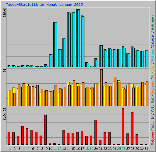 Tages-Statistik im Monat Januar 2025