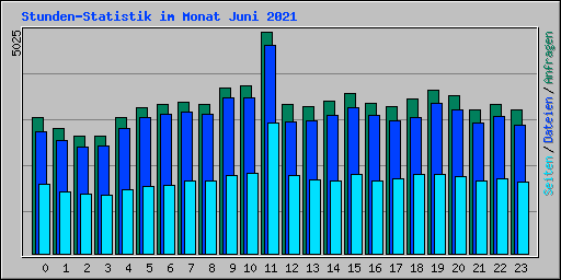 Stunden-Statistik im Monat Juni 2021